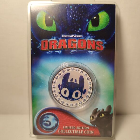 How To Train Your Dragon Toothless Limited Edition Coin Official Badge Pin - Picture 3 of 5